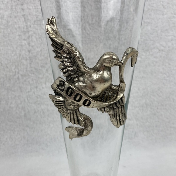 VTG Arthur Court Designs Pewter Dove Millennium 2000 Pilsner Glass 16 oz. - Picture 2 of 10